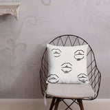 Black and White Lips Premium Pillow