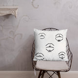 Black and White Lips Premium Pillow