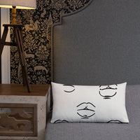 Black and White Lips Premium Pillow