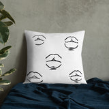 Black and White Lips Premium Pillow