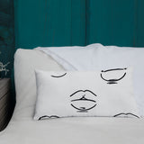 Black and White Lips Premium Pillow