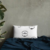 Black and White Lips Premium Pillow