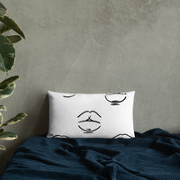 Black and White Lips Premium Pillow