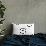 Black and White Lips Premium Pillow