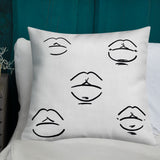 Black and White Lips Premium Pillow