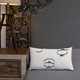 Black and White Lips Premium Pillow