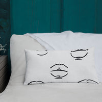 Black and White Lips Premium Pillow