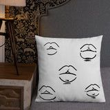 Black and White Lips Premium Pillow